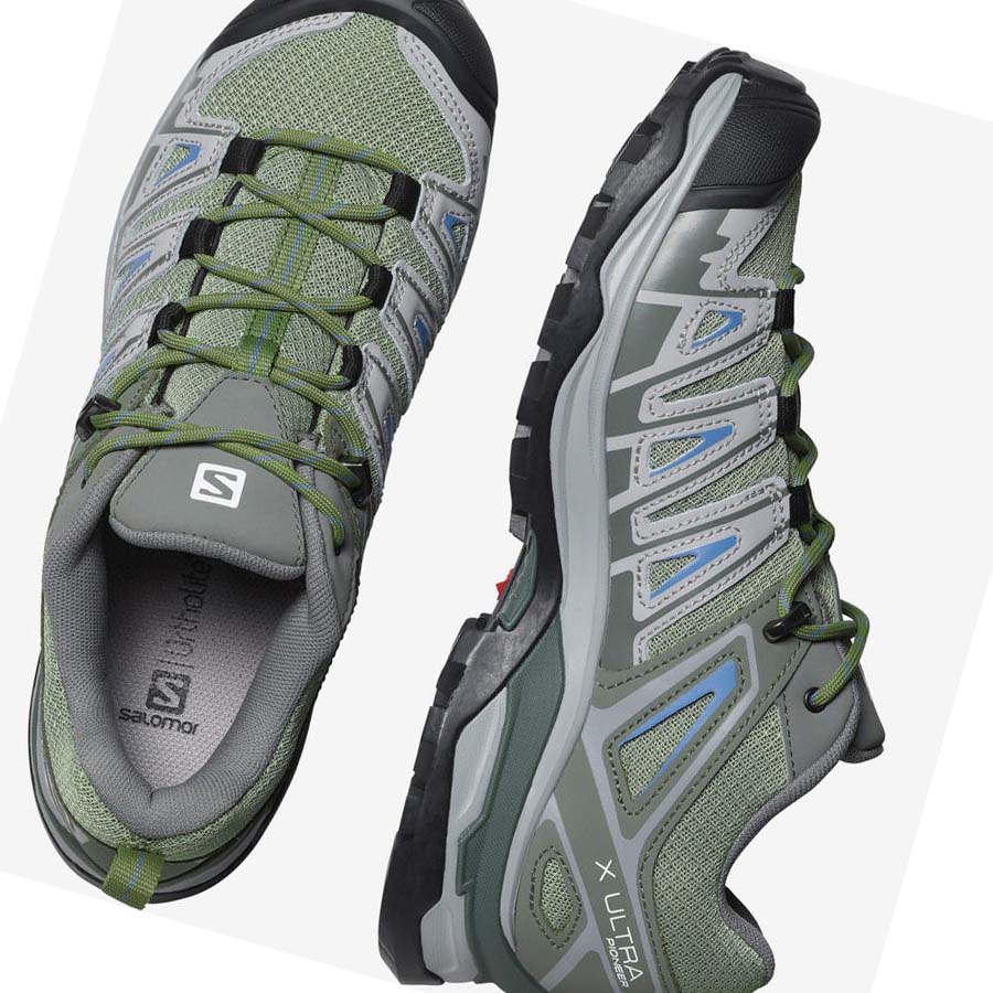 Salomon WoX ULTRA PIONEER Kadın Yürüyüş Ayakkabısı Yeşil Gri | TR 2804XYU